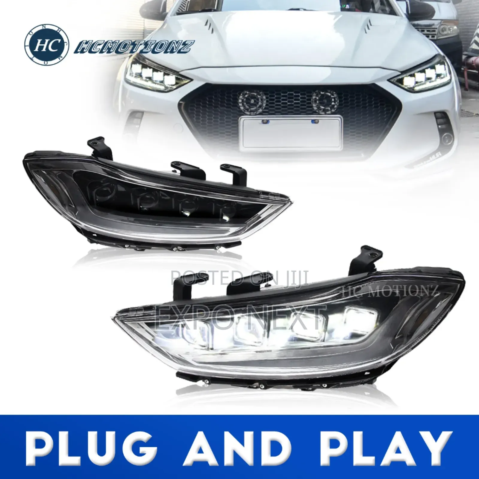 Elantra Head Lights Led/Spec 2017-2018 Pair