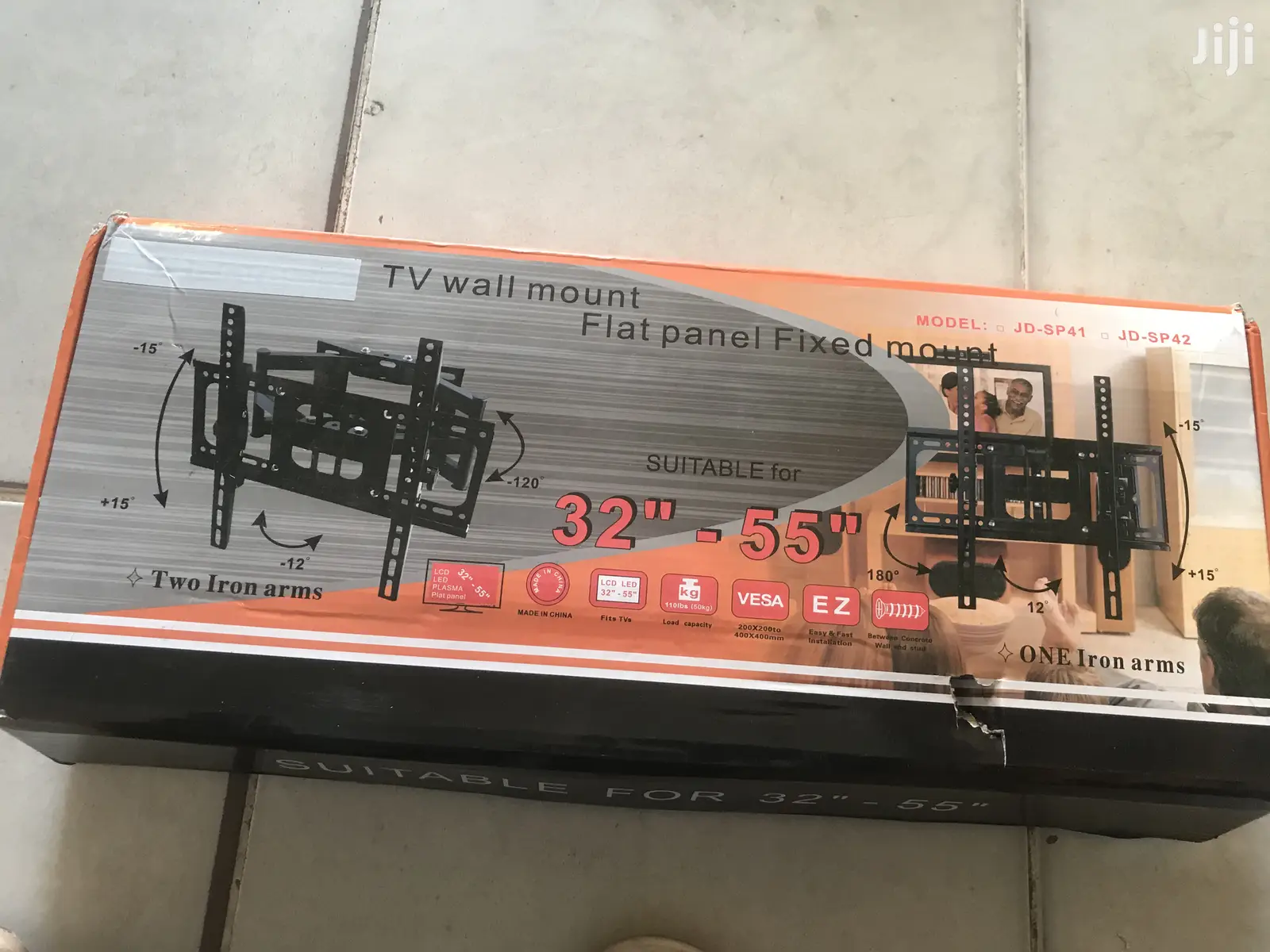 JD-SP41 TV Tilting Wall Mount Flat Panel Fixed Mount (Black)