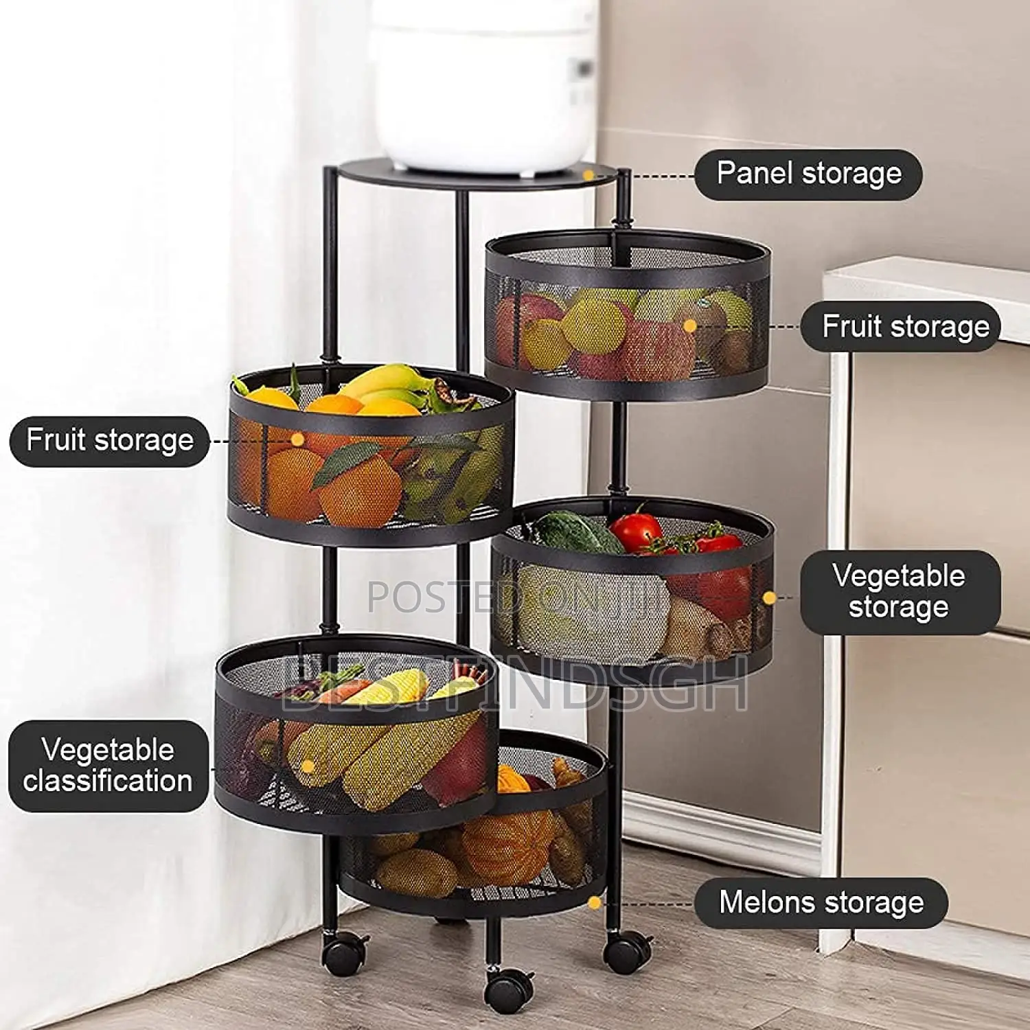 Rotating Kitchen Storage Rack