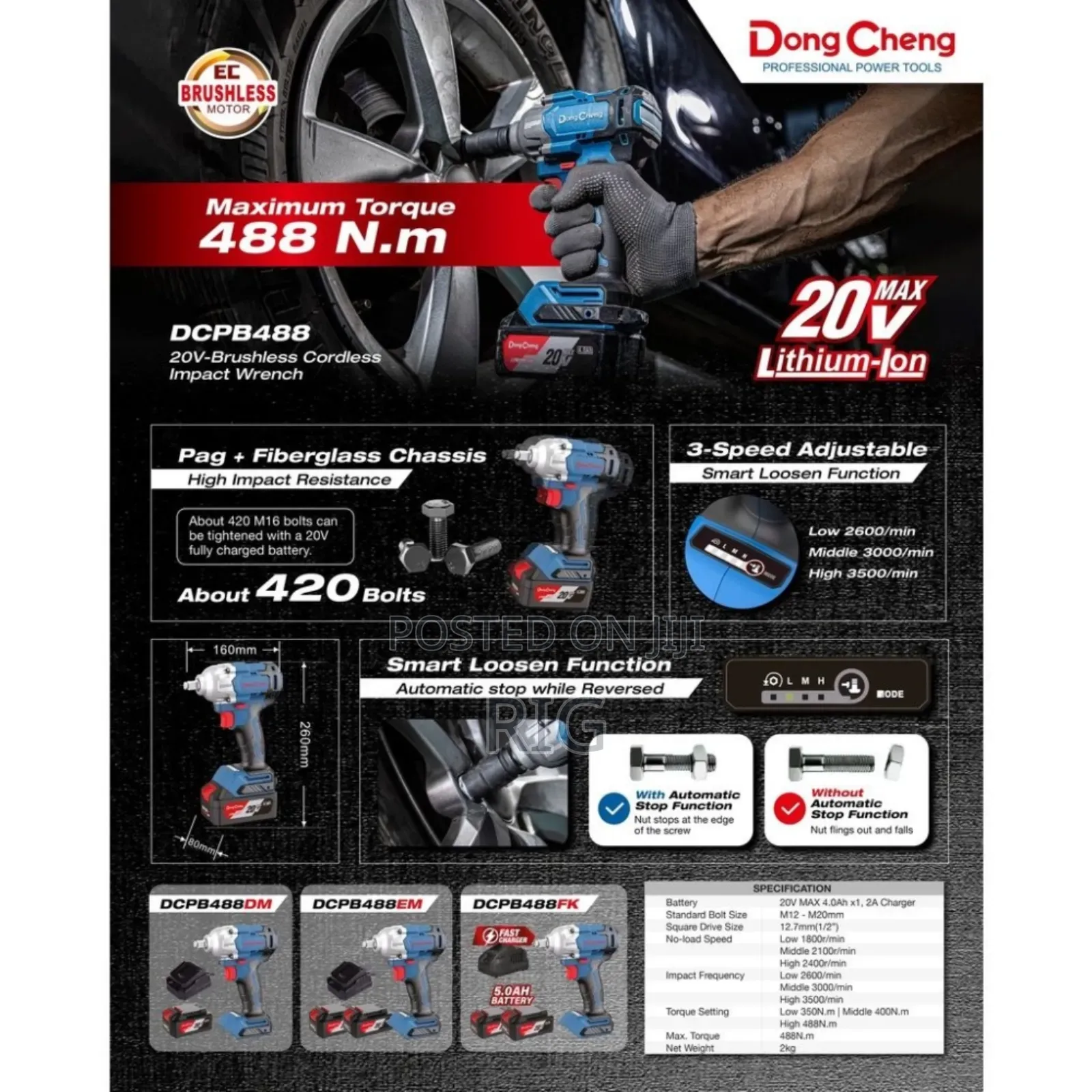 Dcpb488 Cordless Brushless Impact Wrench