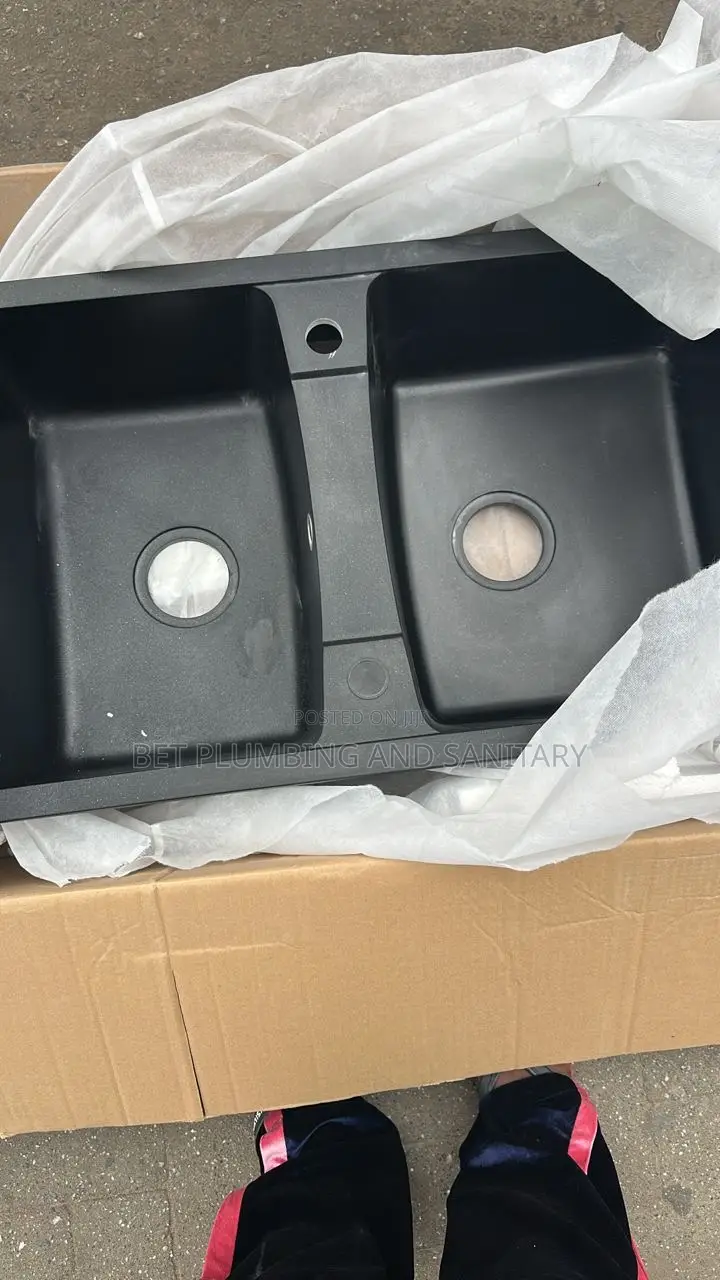 Double Bowl Granite Kitchen Sink_complete