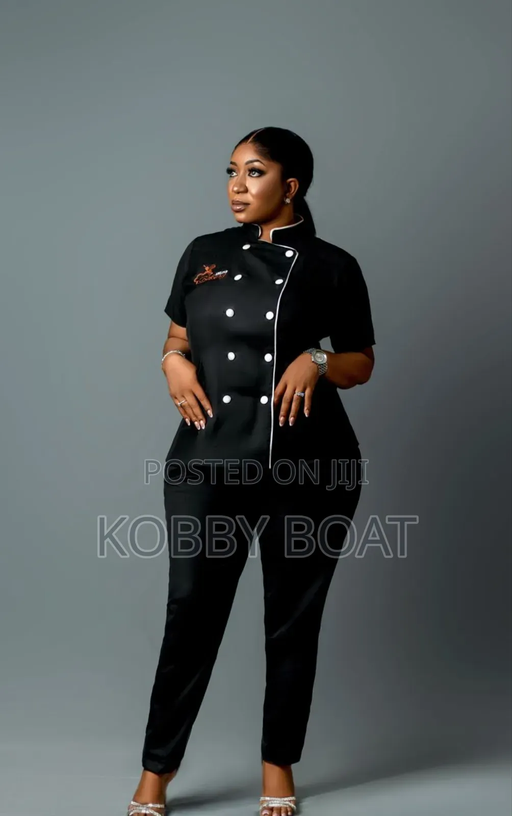 Black White Chef Top Jacket