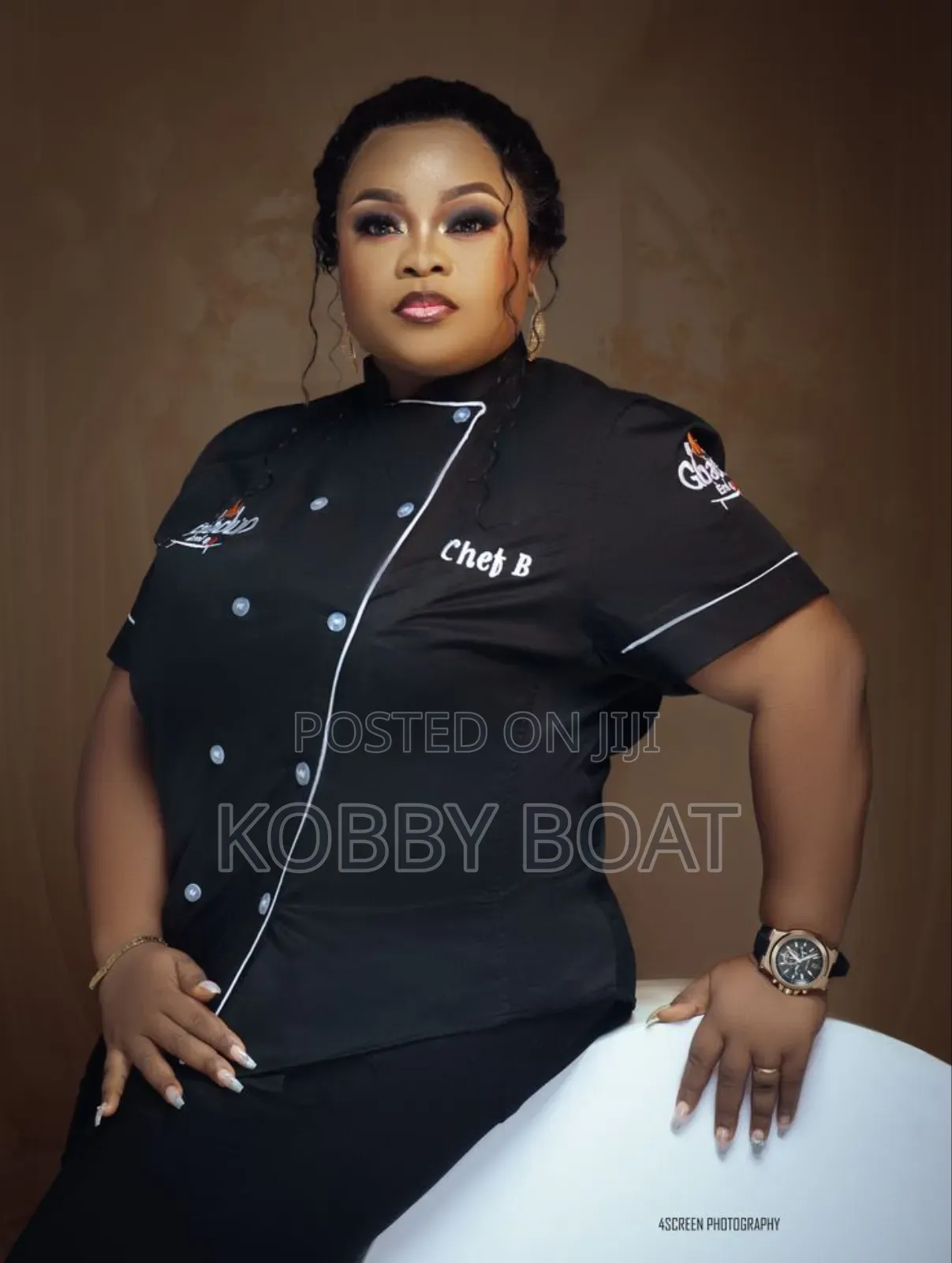 Black White Chef Top Jacket