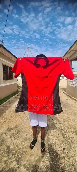 Blue and Red Chef Top Jacket