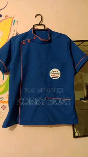 Blue and Red Chef Top Jacket