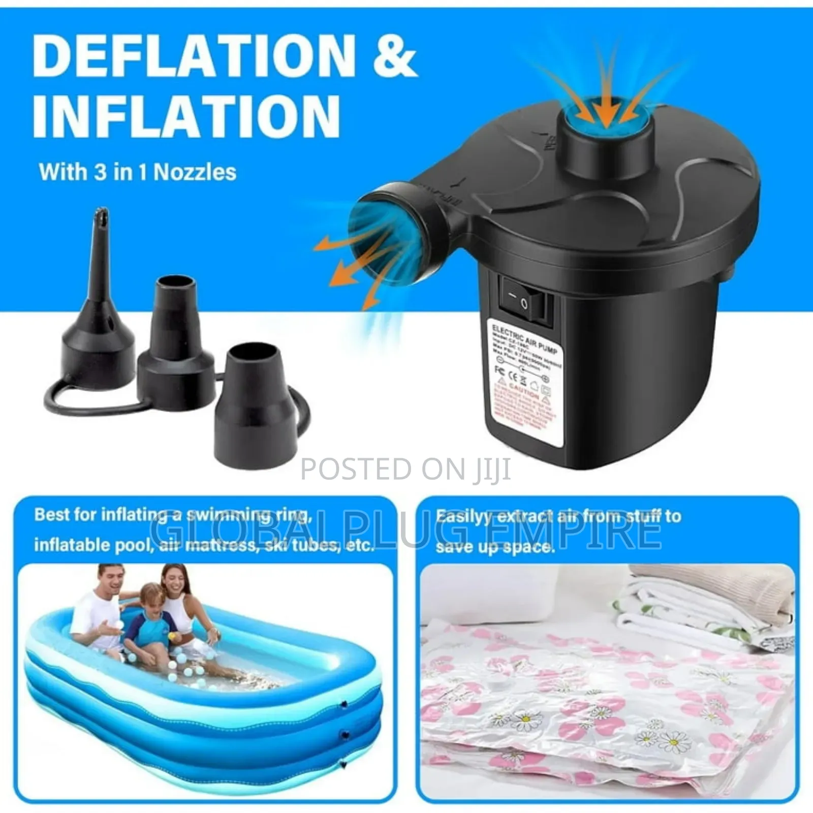 Electric Inflatable Pump Fast, Easy Portable