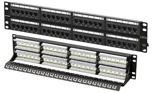 2u 48 Port Cat6 Patch Panel, 19" Rackmount or Wall Mount Patch Panel,