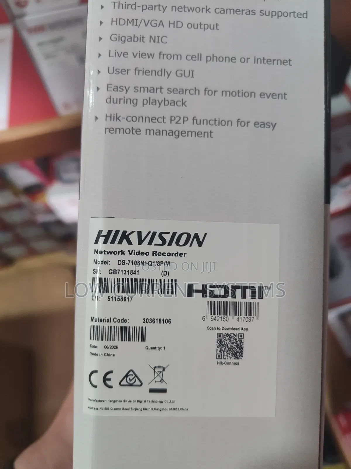 NVR Hikvision 8 Channel Poe Ip Hd Network Ds-7108ni-Q1/8p/M