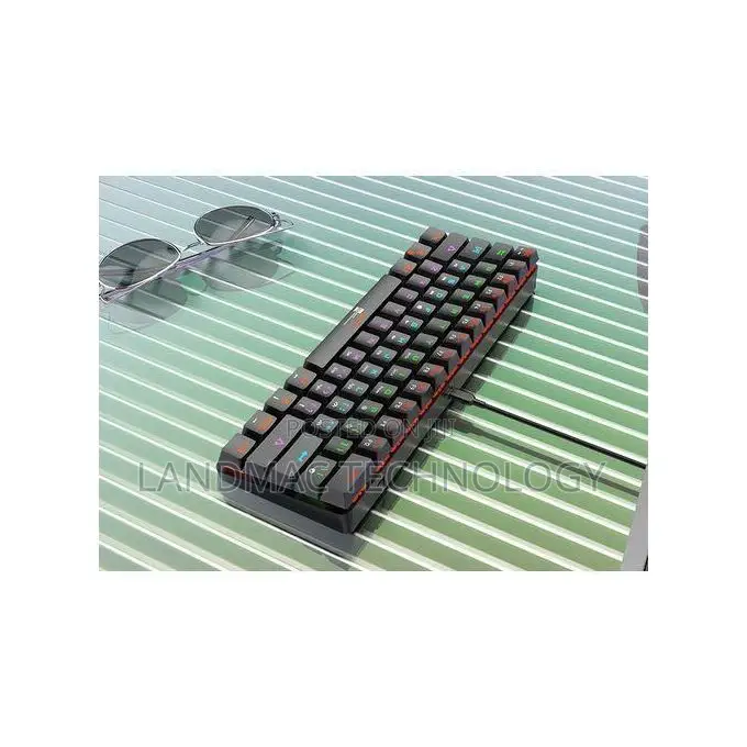 R8 Mechanical Keyboard 61-Key RGB Blue Switch Gaming Black