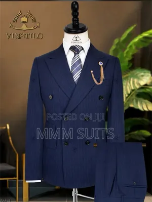 Vinstillo Classic Fashion Turkish Stripped Double-Breasted Men Suit