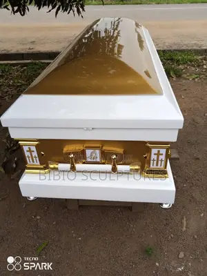 Radiant White and Gold Casket