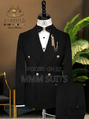 Quality Vinstillo Turkey Black 2-piece Double-breasted Men Suit