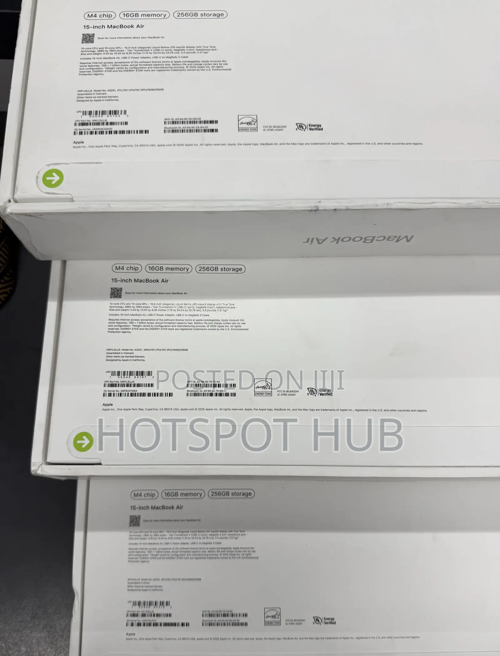 New Laptop Apple MacBook Air 16GB Apple M4 SSD 256GB