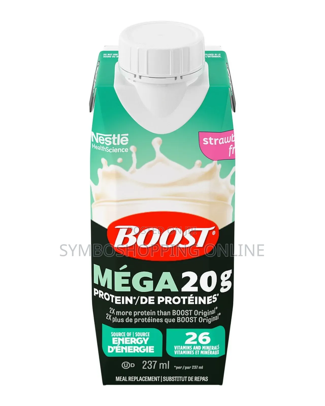 Boost Mega Meal Replacement, Strawberry, 24 X 237 Ml