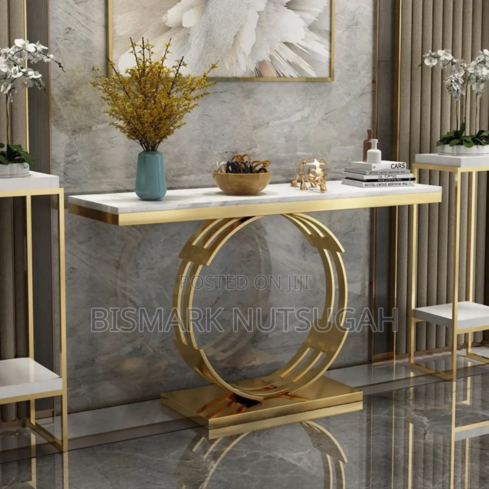 Luxury Marble Top Console Table