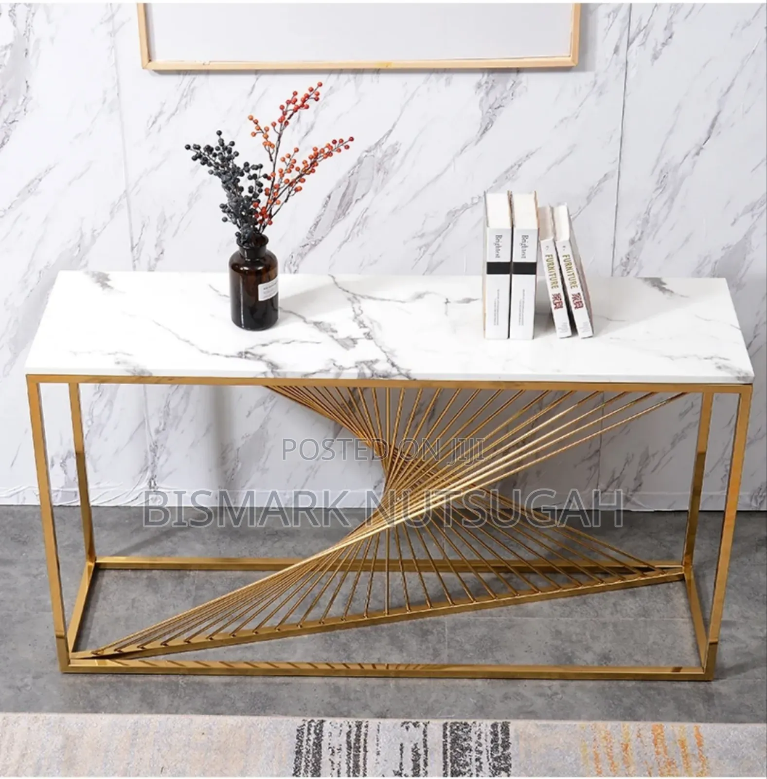 Mercedes-Benz Marble Top Console Table