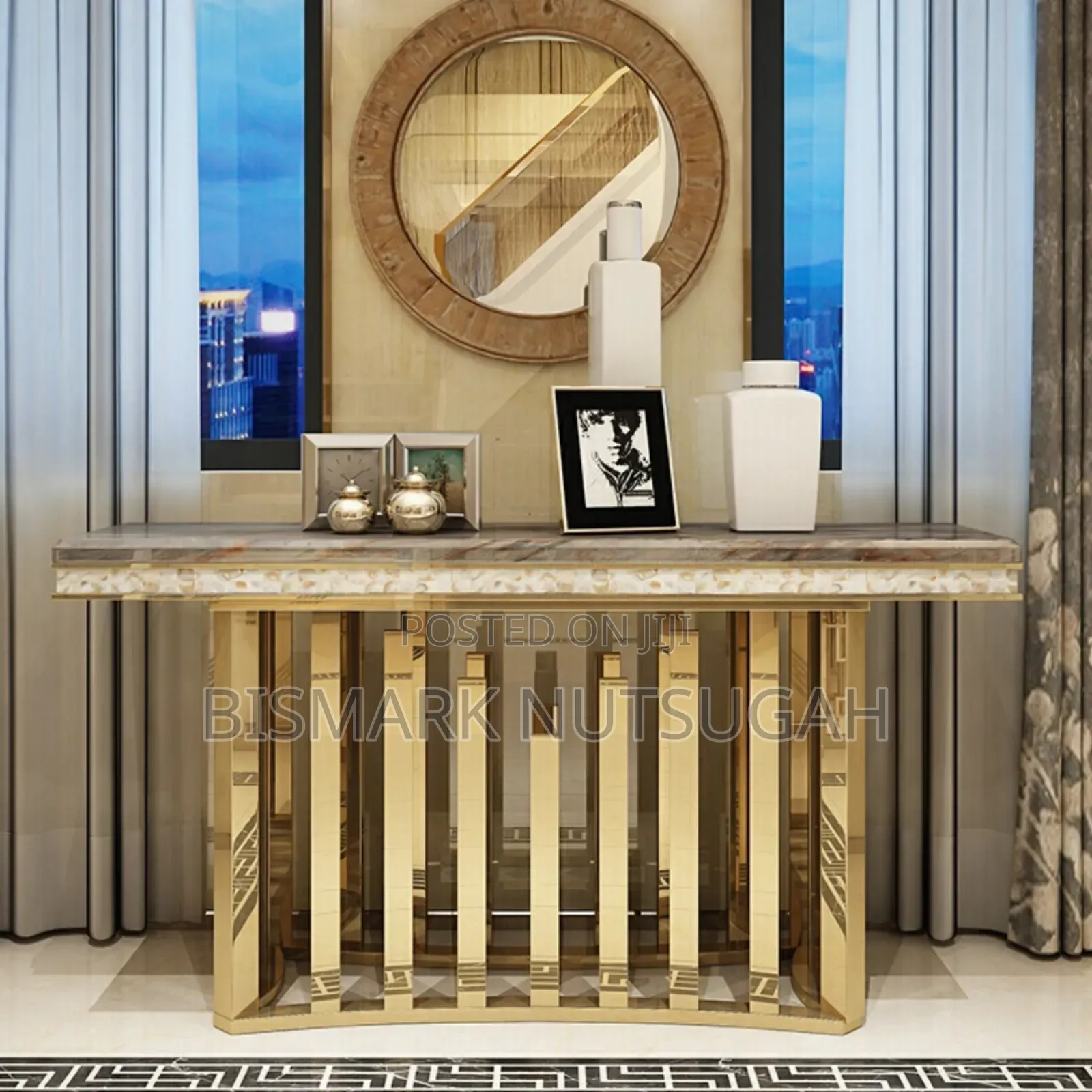 Mercedes-Benz Marble Top Console Table