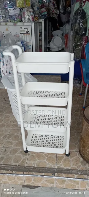 4-Tier Plastic Storage Trolley