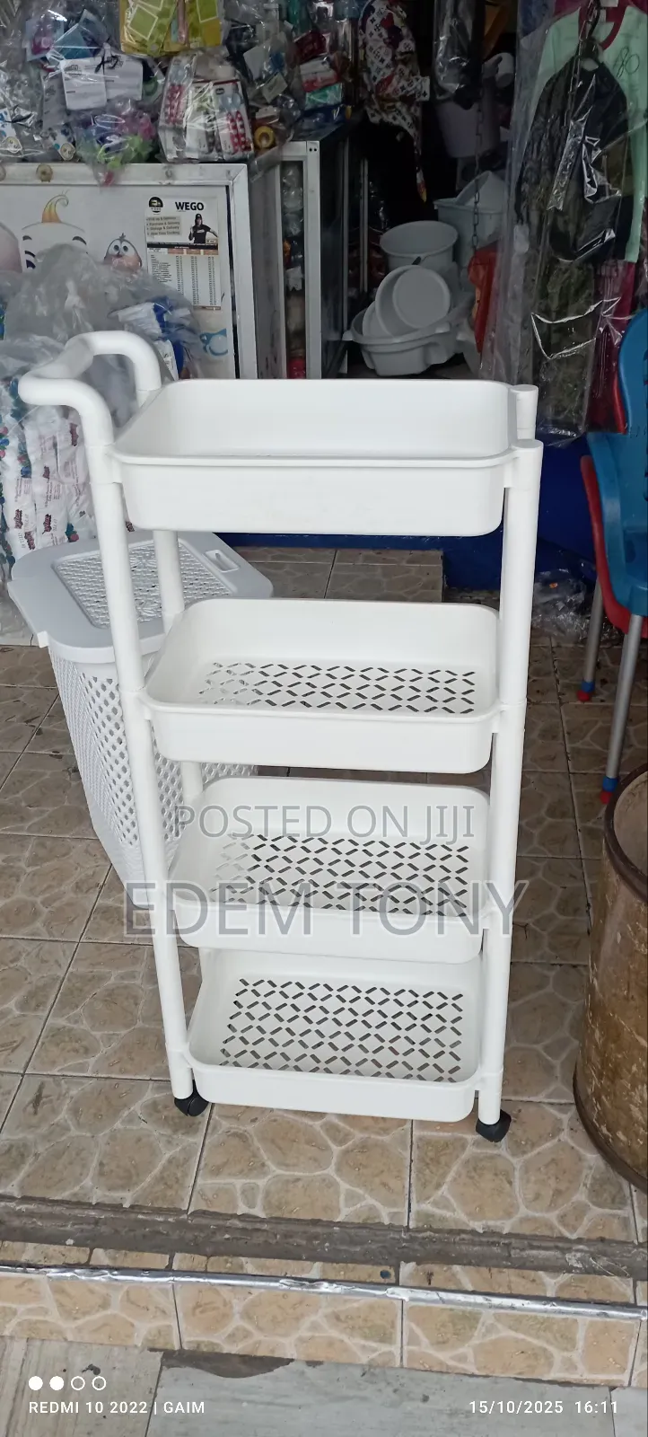 4-Tier Plastic Storage Trolley