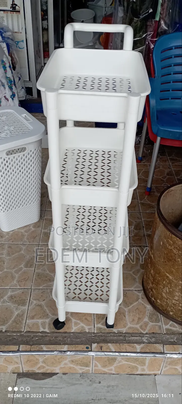 4-Tier Plastic Storage Trolley