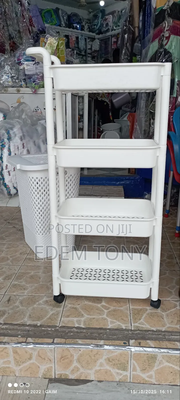 4-Tier Plastic Storage Trolley