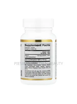 California Gold Nutrition Vitamin D3 + K2, 60 Veggie Capsules