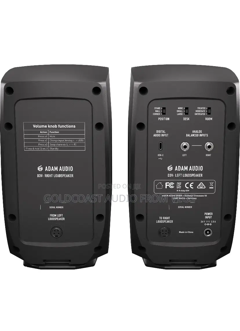 Adam Professional Audio D3v Active Desktop Monitoring System (Black)