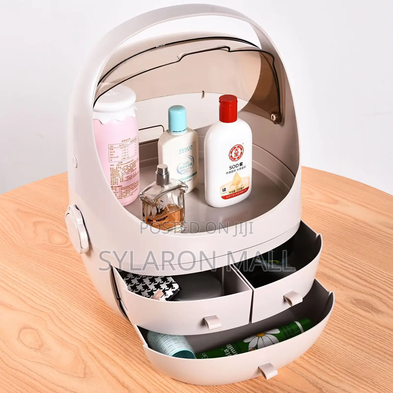 Portable Cosmetic Skincare Storage Box With Drawers