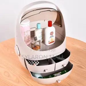 Portable Cosmetic Skincare Storage Box With Drawers