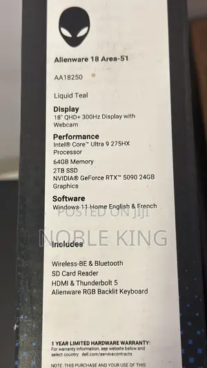 New Laptop Alienware Area-51m 32GB Intel Core Ultra 9 SSD 1T