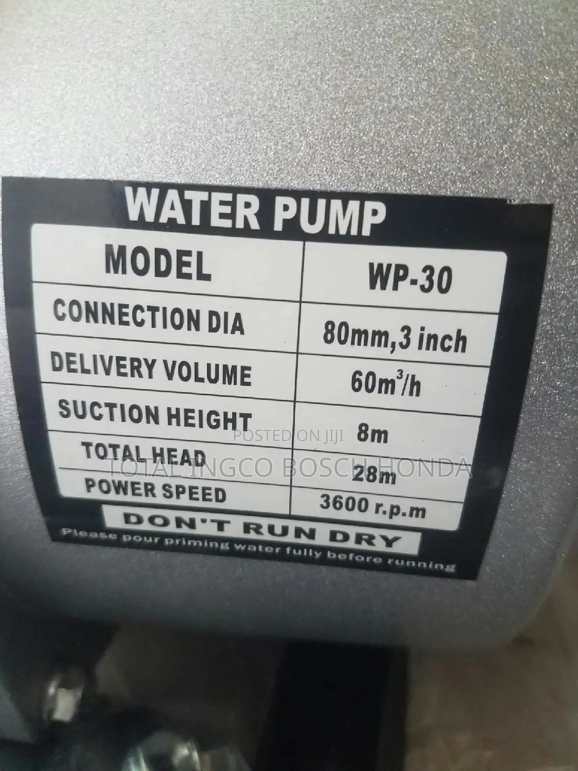 Water Pump Gx Honda 3inches Pump