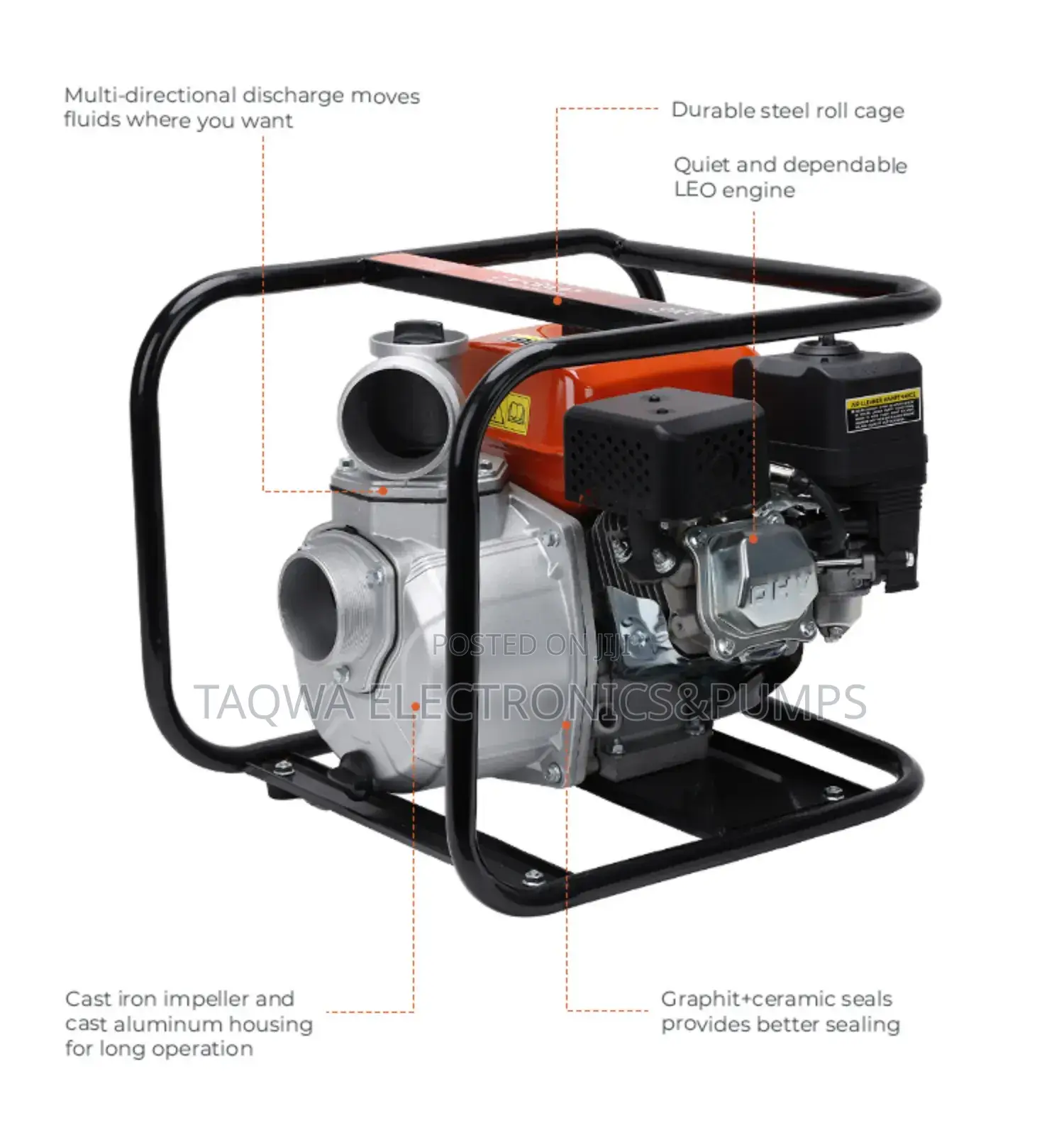 High Pressure Leo Gasoline 6.5hp Water Pump