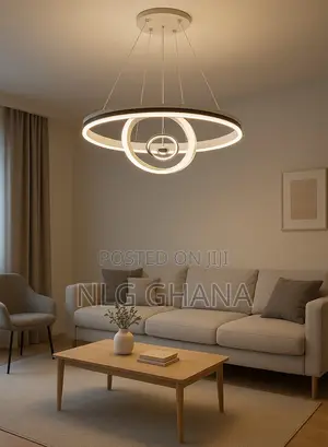 Modern Double Ring Led Chandelier, Adjustable Pendant. Ghx7367