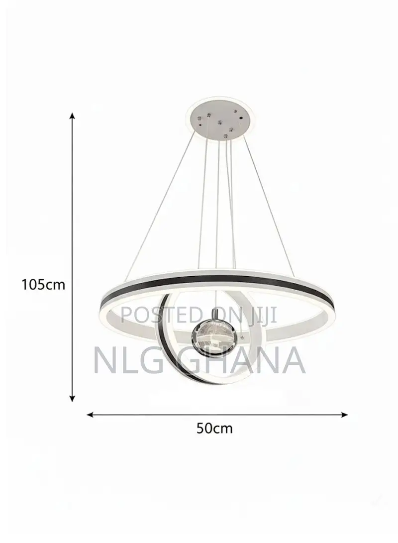 Modern Double Ring Led Chandelier, Adjustable Pendant. Ghx7367
