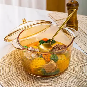 Transparent Heat-Resistant Glass Cooking Pot