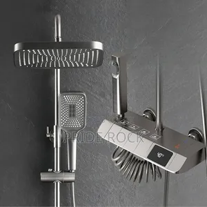 Shower Pole, Black With Thermostat