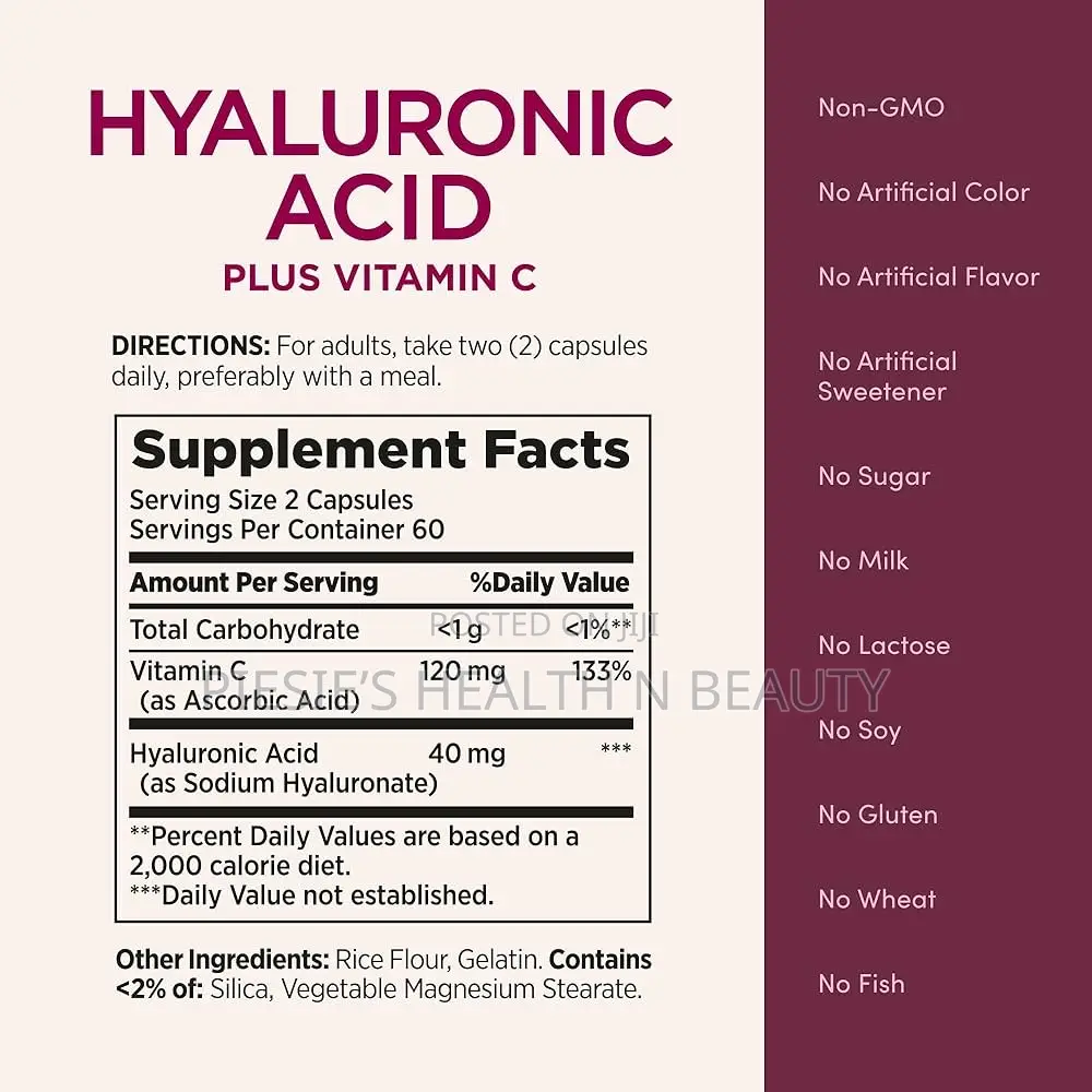Nature's Bounty Vitamin C Hyaluronic Acid.Supports Glowing Skin 120s