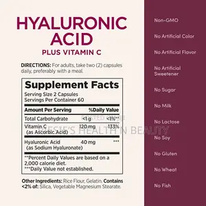Nature's Bounty Vitamin C Hyaluronic Acid.Supports Glowing Skin 120s