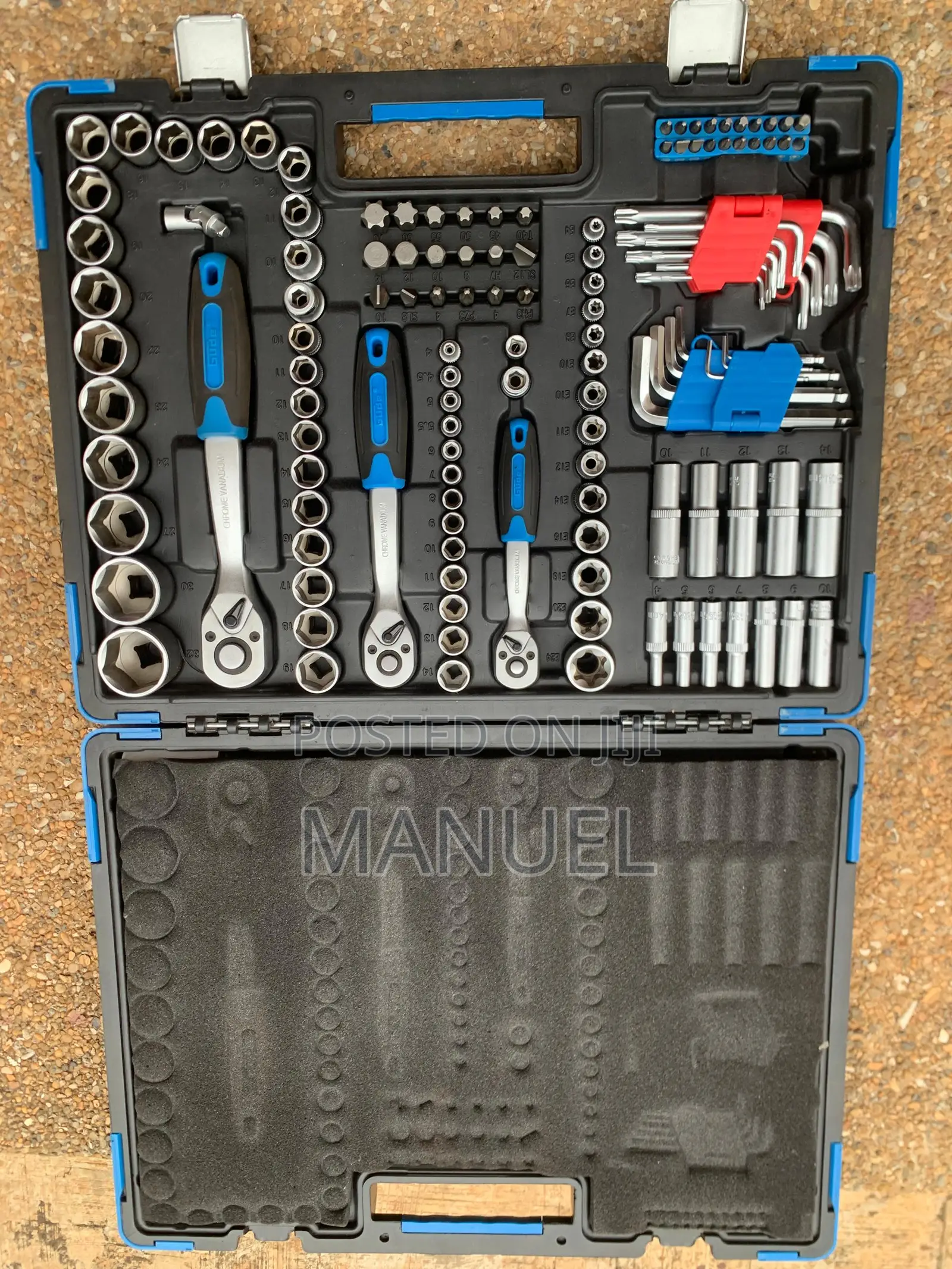 Gude Tool Case With 157 Pieces, Including Socket and Impact Wrenches.