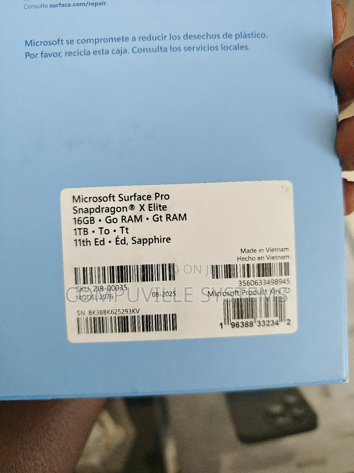 New Microsoft Surface Pro 16GB Qualcomm Snapdragon X Elite SSD 1T