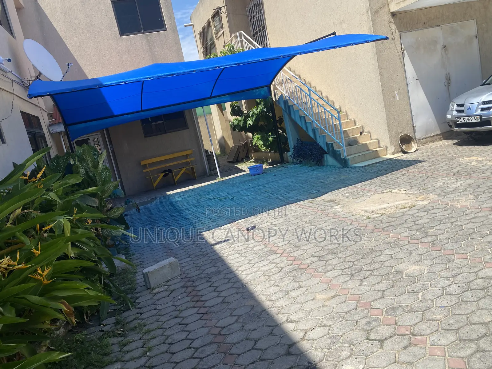 Traditional Color Blue Carport