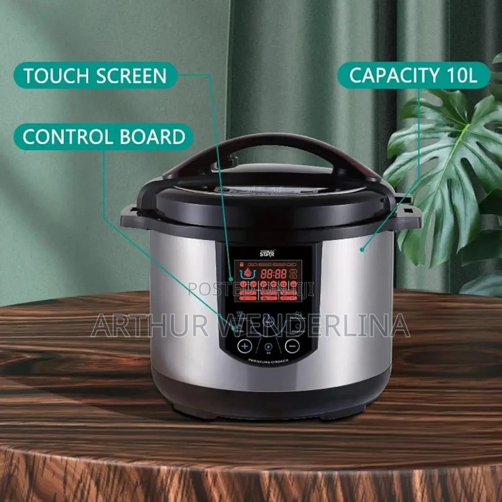 Winning Sta 10l Electric Pressure Cooker With Touch Panel, Silver.