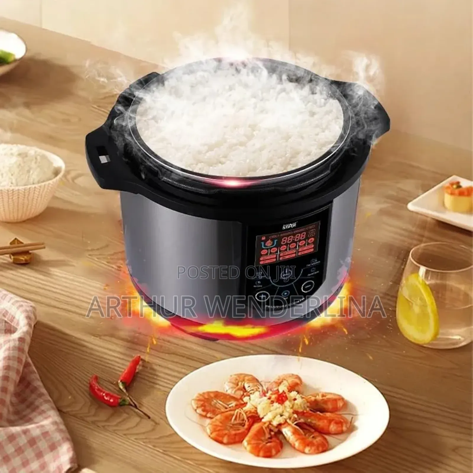 Winning Sta 10l Electric Pressure Cooker With Touch Panel, Silver.