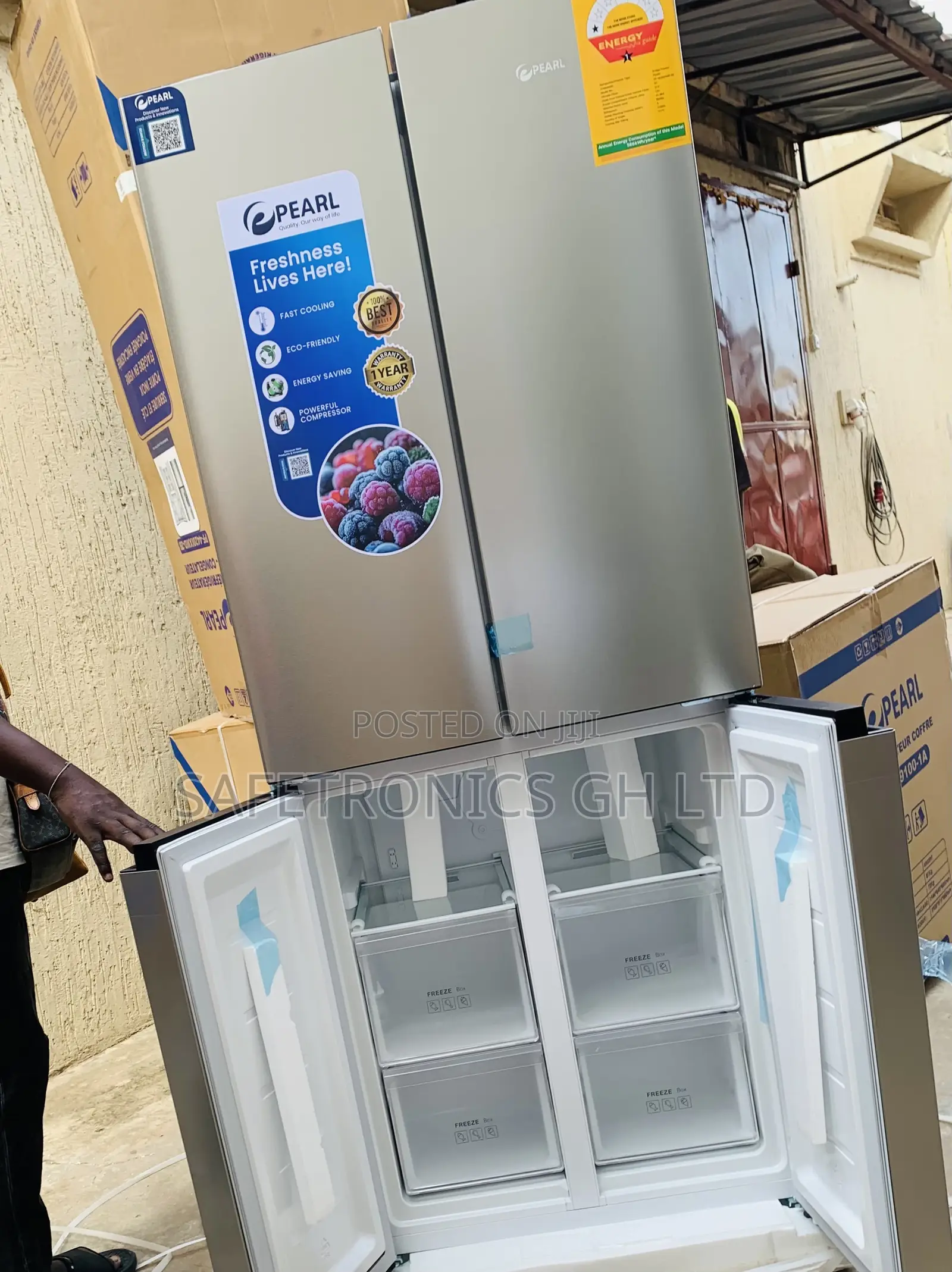 Boxed ; 4 Doors Pf-4220ixmd Side by Side Pearl 352l Fridge