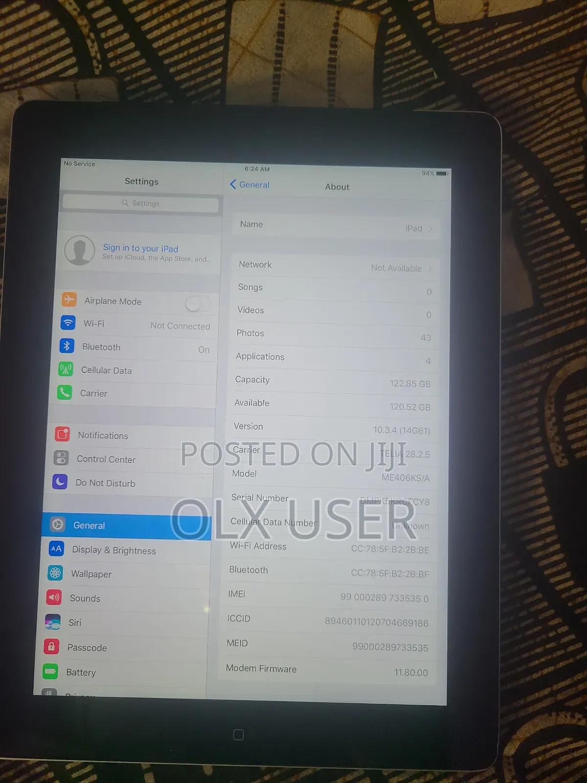 Apple iPad 4 Wi-Fi + Cellular 128 GB Silver