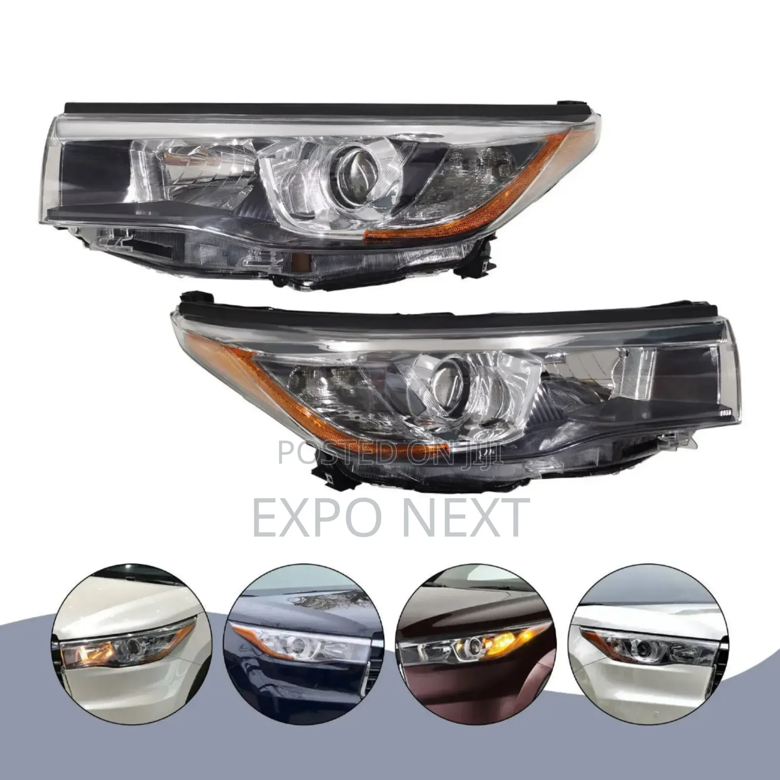 2014-2016 Toyota Highlander Projector Headlight Pair Oem