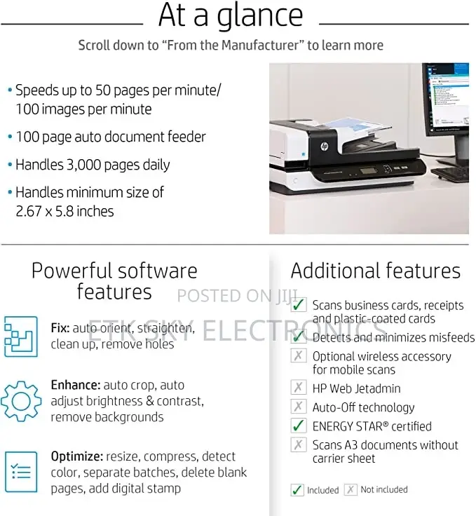 Hp Scanjet Enterprise 7500-Flatbed Scanner