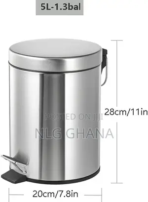 5l Round Chrome Garbage Can Home Hotel Office Stylish. Ghx7246