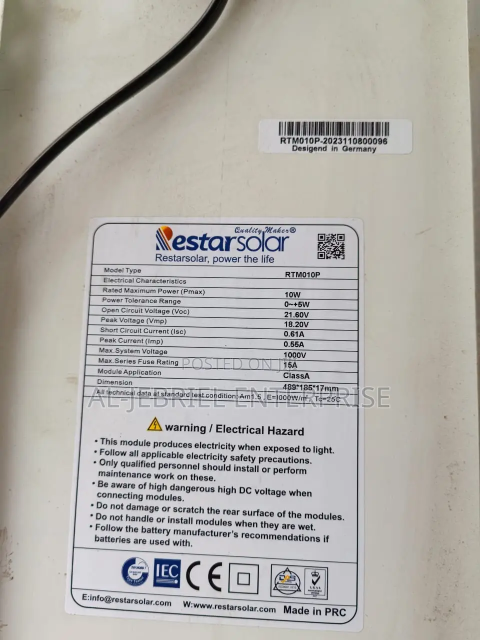 Solar Panel 10 Watts