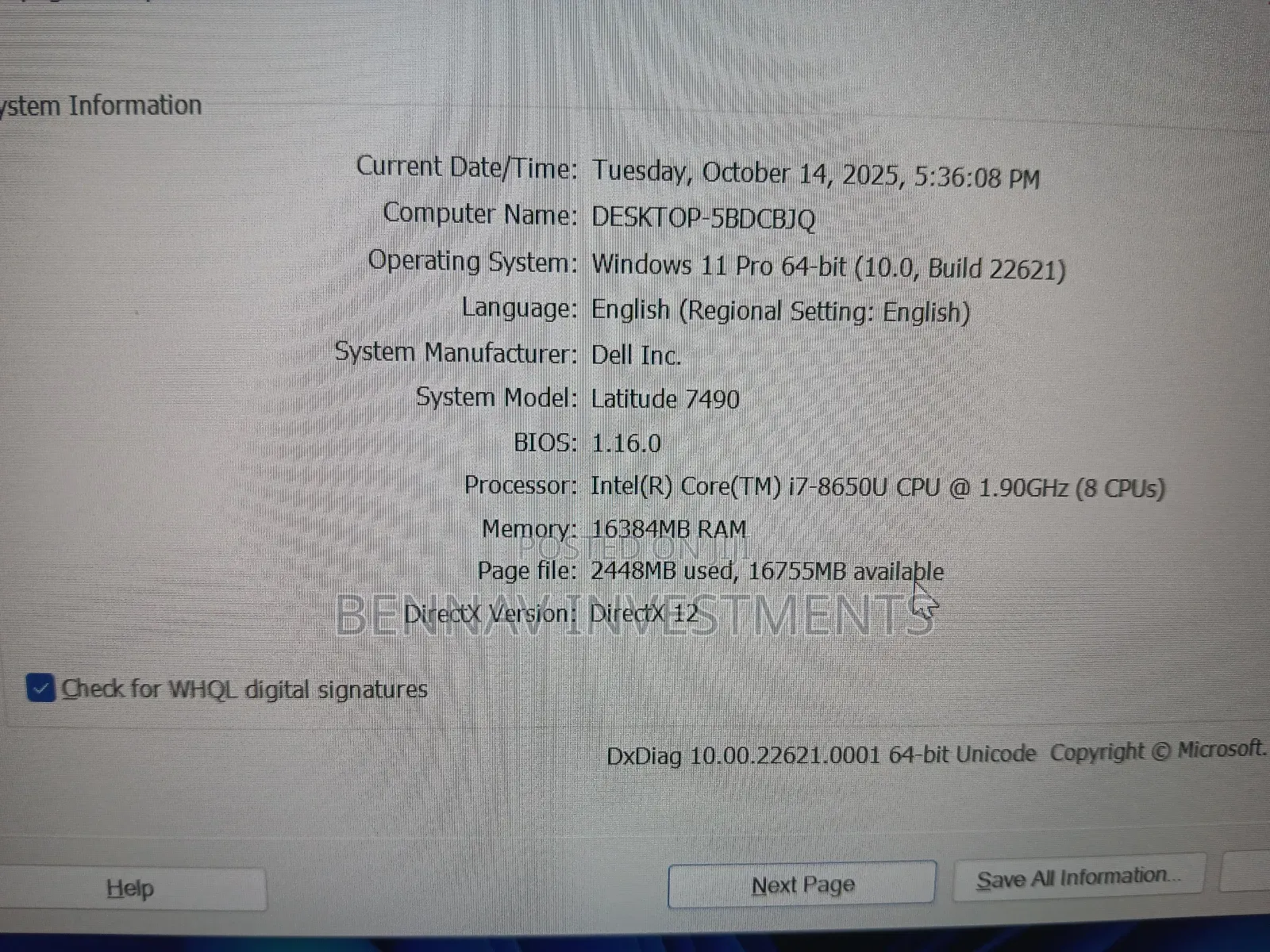 Laptop Dell Latitude 7490 16GB Intel Core i7 SSD 256GB